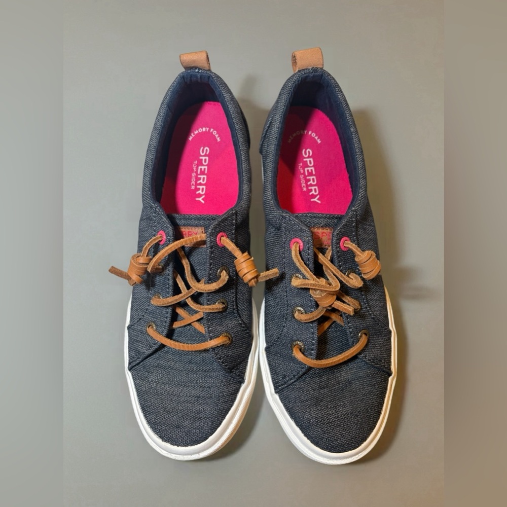 Sperry Top-Sider Pier Wave LTT Sneakers Women’s 8 Denim Navy Blue Casual Shoes